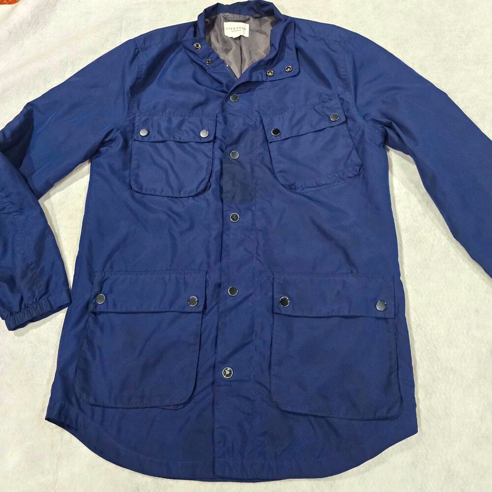 Five Four Blue Military Style Utility Jacket Mens Size S Windbreaker Casual